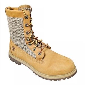 Timberland Women’s Open Weave Knit Mesh Wheat Combat Boots Size 7.5